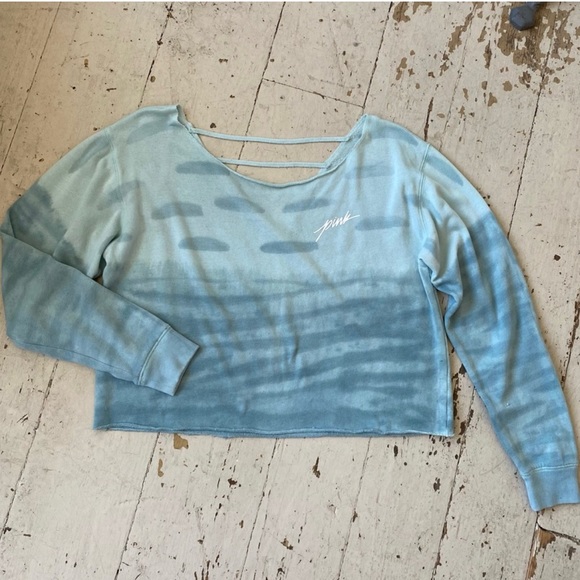 Victoria Secret Pink Tie Dye Cropped Crew - Picture 7 of 14